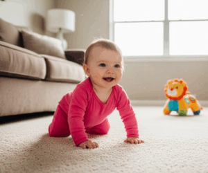 Baby Crawling on Carpet